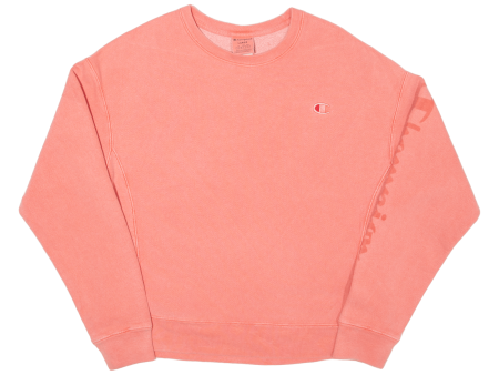 CHAMPION Womens Sweatshirt Pink L For Cheap