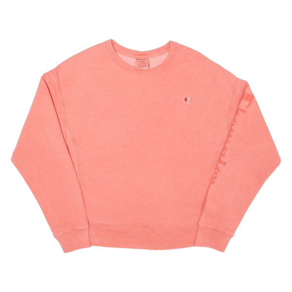 CHAMPION Womens Sweatshirt Pink L For Cheap