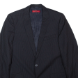 BOSS Mens Blazer Jacket Black Wool Striped L For Discount