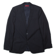 BOSS Mens Blazer Jacket Black Wool Striped L For Discount