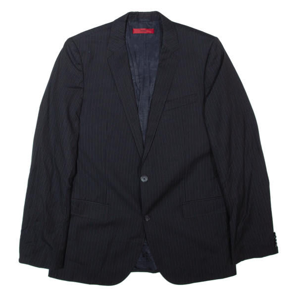 BOSS Mens Blazer Jacket Black Wool Striped L For Discount