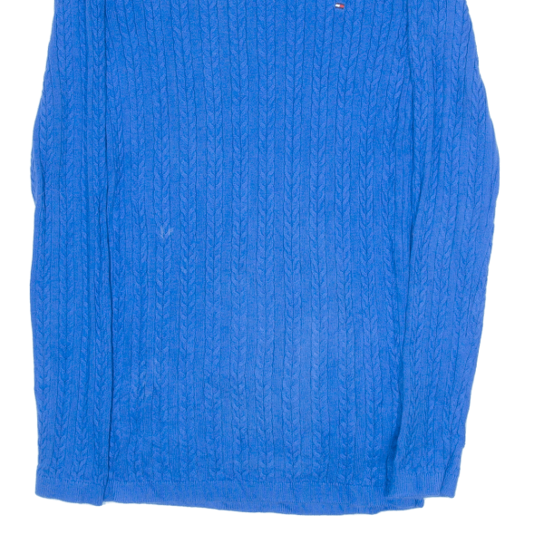 TOMMY HILFIGER Womens Jumper Blue Cable Knit XXS Sale