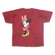 DISNEY Minnie Mouse Womens Tie Dye T-Shirt Red XL For Cheap