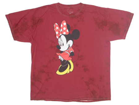 DISNEY Minnie Mouse Womens Tie Dye T-Shirt Red XL For Cheap