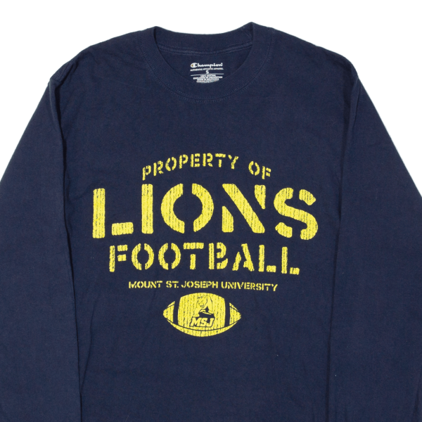 CHAMPION Mount St Joseph University Lions Football Mens T-Shirt Blue USA S For Cheap