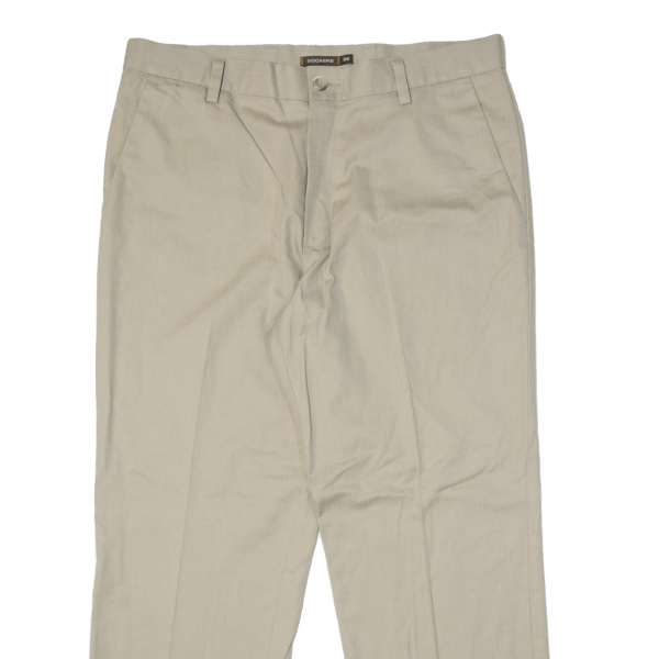 DOCKERS D2 Mens Trousers Beige Regular Straight W34 L29 Online Hot Sale