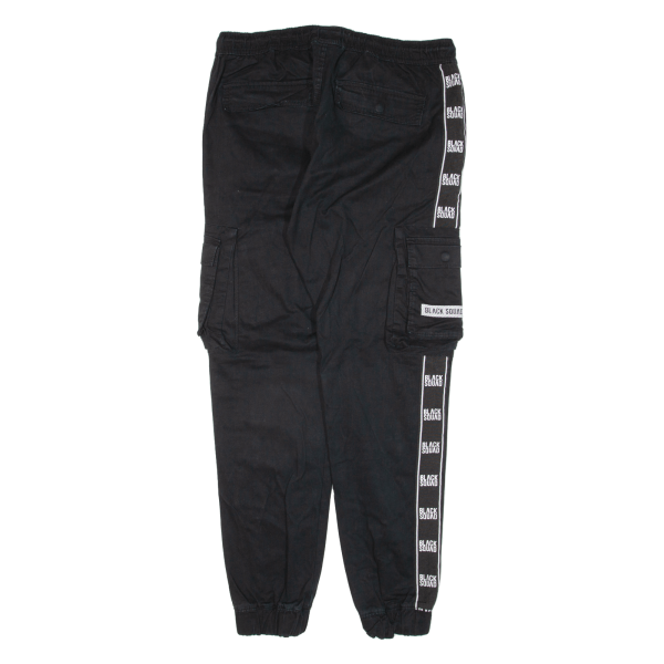 BLACK SQUAD Cargo Womens Trousers Black Regular Tapered W32 L28 on Sale