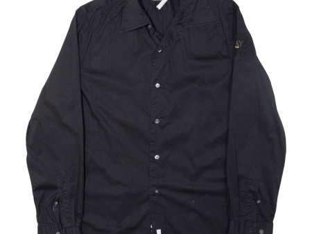 REPLAY Distinction Mens Plain Shirt Black Long Sleeve M For Cheap