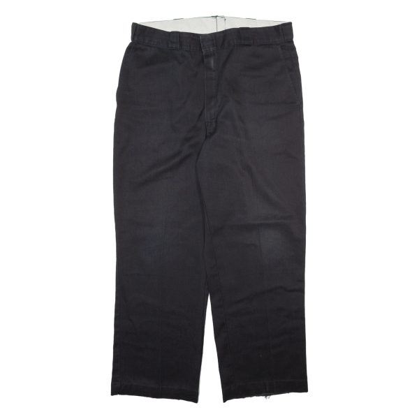 DICKIES Workwear Mens Trousers Black Relaxed Straight W36 L28 Discount