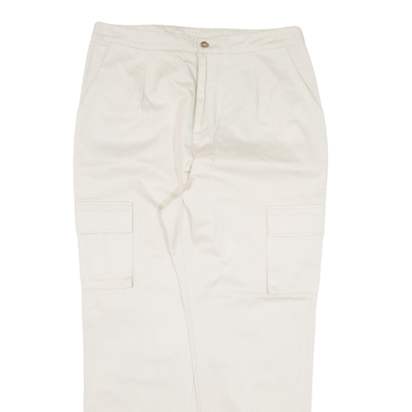 Cargo Womens Trousers Cream Regular Tapered W30 L27 Cheap