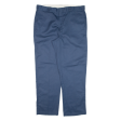 DICKIES Workwear Mens Trousers Blue Regular Straight W40 L32 Sale