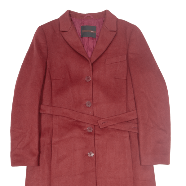 BALLY Womens Overcoat Coat Red Wool M Online