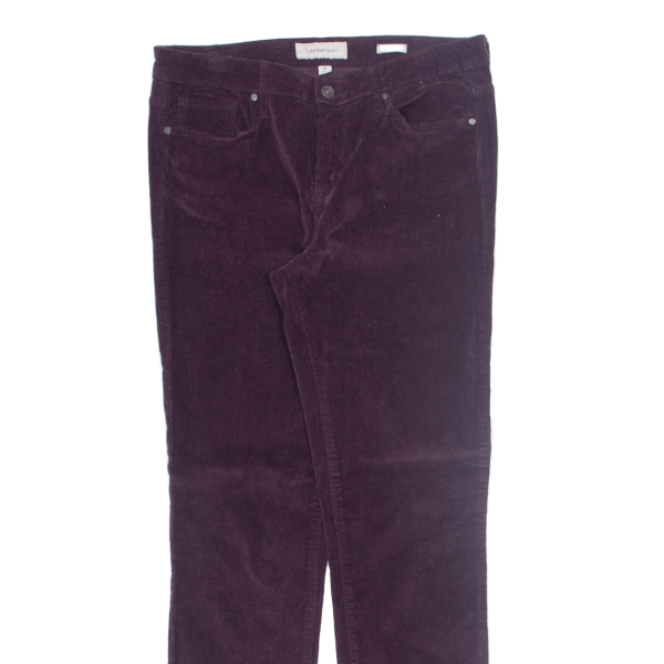 CALVIN KLEIN JEANS Womens Corduroy Trousers Purple Slim Skinny W30 L30 Sale