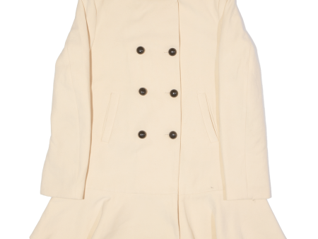 ZARA WOMAN Peplum Womens Pea Coat Beige M Discount