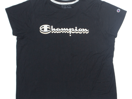 CHAMPION Cropped Womens T-Shirt Black 2XL Discount