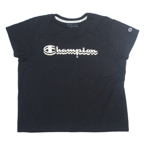 CHAMPION Cropped Womens T-Shirt Black 2XL Discount