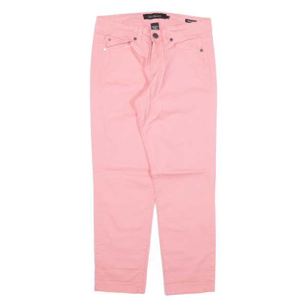 CALVIN KLEIN JEANS Crop Womens Trousers Pink Slim Skinny W28 L25 Hot on Sale