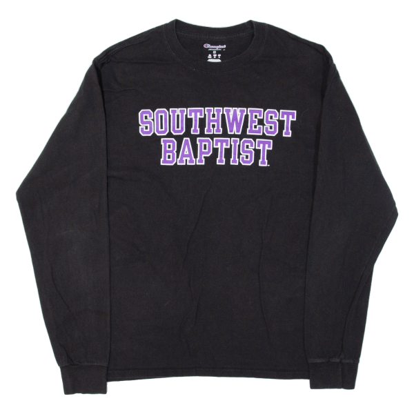 CHAMPION Southwest Baptist Mens T-Shirt Black Long Sleeve USA M Online Sale