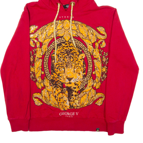 AVENUE GEORGE V PARIS Tiger Mens Red Hoodie S Sale