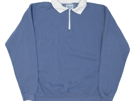 CARE Mens Sweatshirt Blue Collared 2XL Cheap