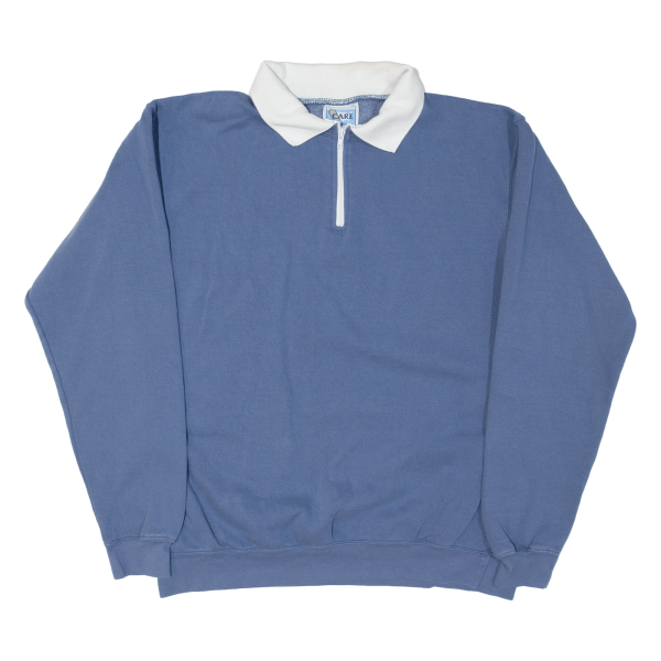 CARE Mens Sweatshirt Blue Collared 2XL Cheap