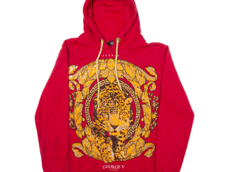 AVENUE GEORGE V PARIS Tiger Mens Red Hoodie S Sale