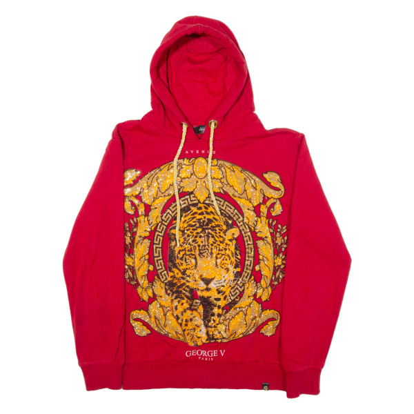 AVENUE GEORGE V PARIS Tiger Mens Red Hoodie S Sale