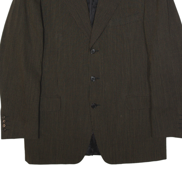 CANALI Padded Shoulder Blazer Jacket Brown Wool 90s Spotted Mens L on Sale