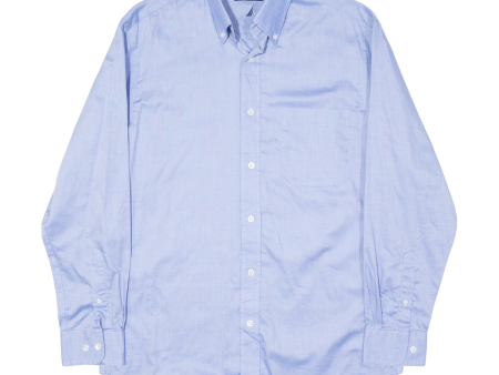 NAUTICA Mens Plain Shirt Blue Long Sleeve M Sale