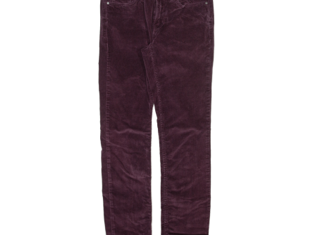 CALVIN KLEIN JEANS Ultimate Womens Corduroy Trousers Maroon Slim Skinny W28 L30 on Sale