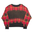 TOMMY HILFIGER Womens Patterned Jumper Red Plaid Tight Knit L Hot on Sale