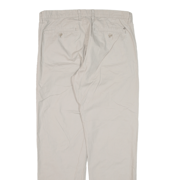 CALVIN KLEIN Chino Mens Trousers Beige Regular Straight W34 L32 Hot on Sale