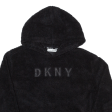 DKNY Fleece Relaxed Fit Cropped Womens Black Hoodie M For Cheap