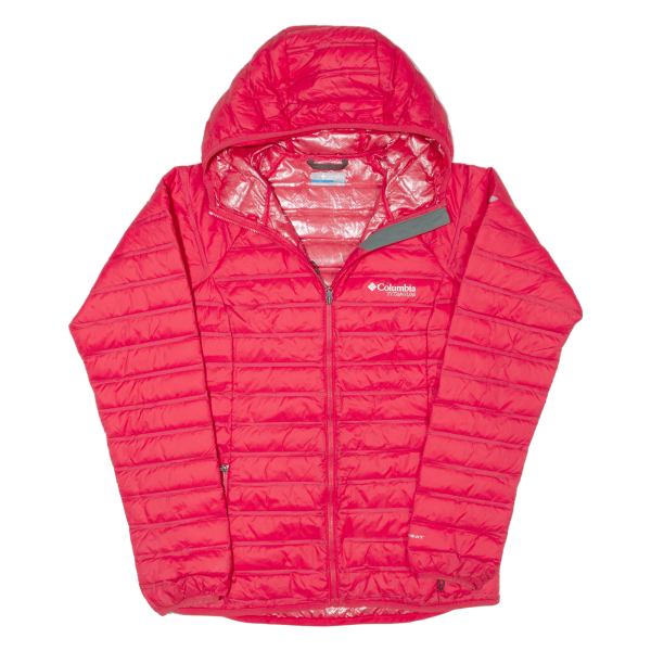 COLUMBIA Lightweight Womens Puffer Jacket Red Hooded XS Online Hot Sale