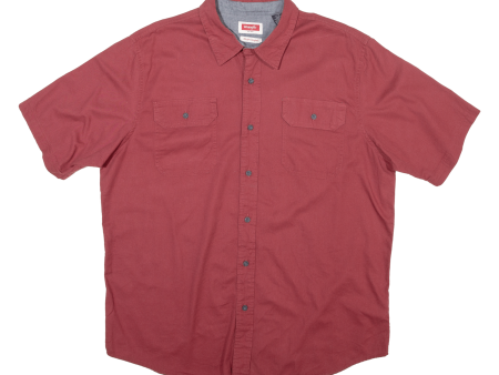 WRANGLER Mens Plain Shirt Maroon L Fashion