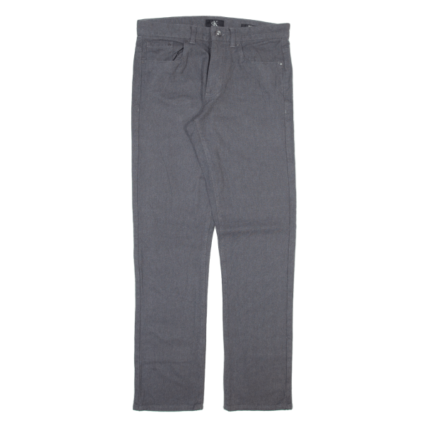 CALVIN KLEIN Mens Trousers Grey Slim Straight W30 L32 on Sale