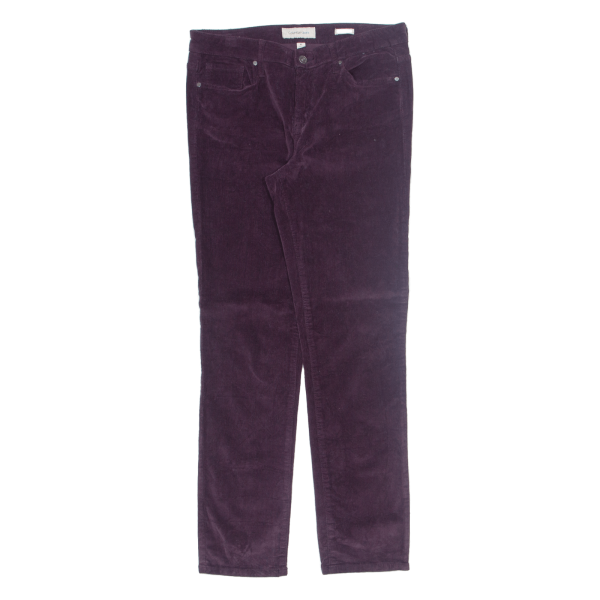 CALVIN KLEIN JEANS Womens Corduroy Trousers Purple Slim Skinny W30 L30 Sale