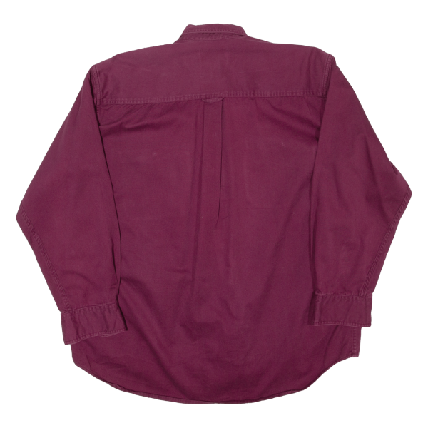 BASIC OPTIONS Mens Plain Shirt Maroon 90s Long Sleeve L Online Hot Sale