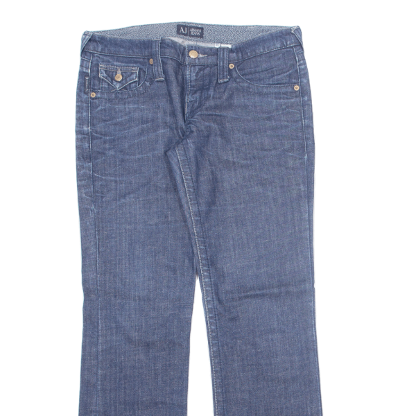 ARMANI Indigo 008 Low Rise Womens Jeans Blue Regular Straight W32 L32 Hot on Sale