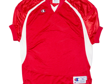 CHAMPION Boys Jersey Red V-Neck XL Discount