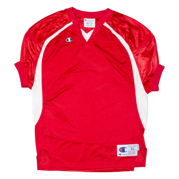 CHAMPION Boys Jersey Red V-Neck XL Discount