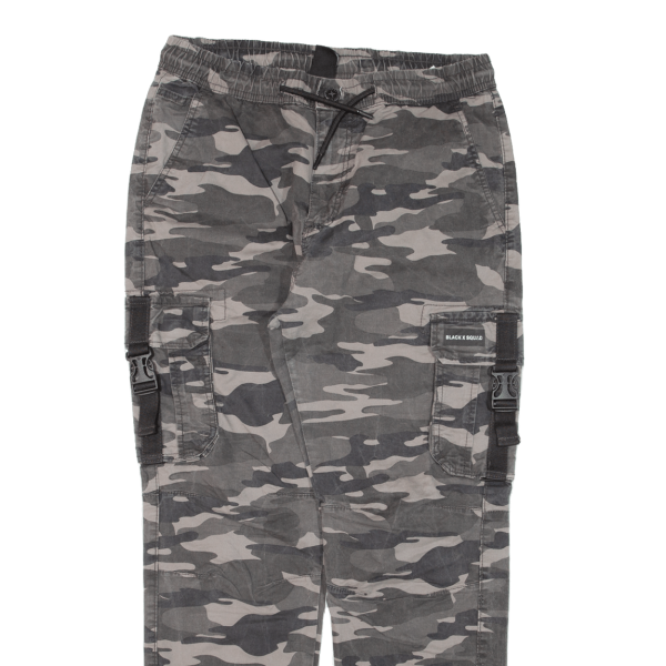 BLACK SQUAD Cargo Camo Womens Trousers Grey Regular Tapered W29 L27 Hot on Sale