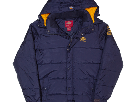 DICKIES Mens Puffer Jacket Blue Hooded S Sale