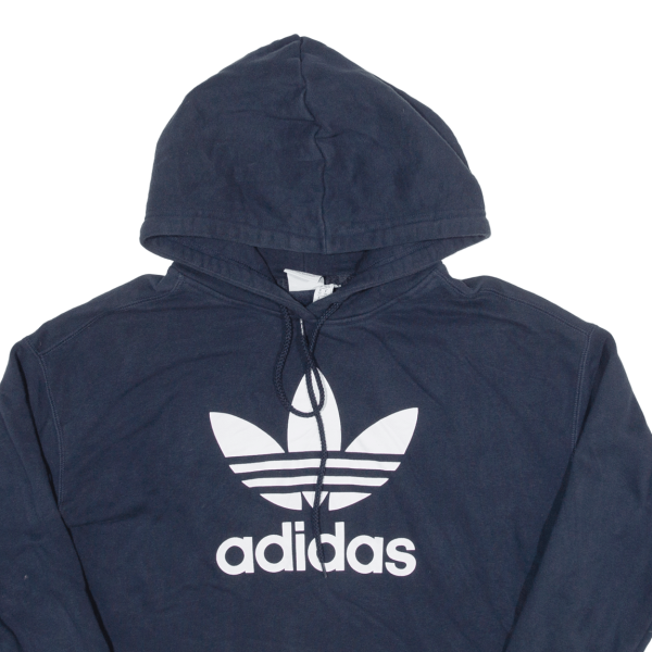 ADIDAS Relaxed Fit Cropped Womens Blue Hoodie UK 6 For Discount