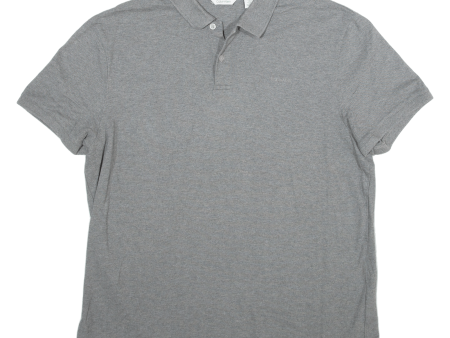 CALVIN KLEIN Mens Polo Shirt Grey XL Hot on Sale