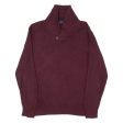 NAUTICA Mens Jumper Maroon High Neck Tight Knit 2XL Online Sale