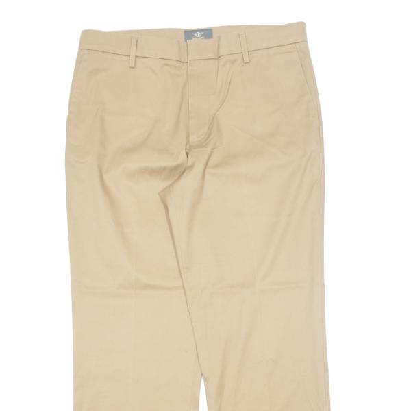 DOCKERS D2 Khaki Mens Trousers Beige Regular Straight W34 L29 Hot on Sale