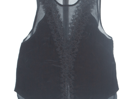 SANDRO PARIS Womens Top Black Sleeveless Silk S Supply