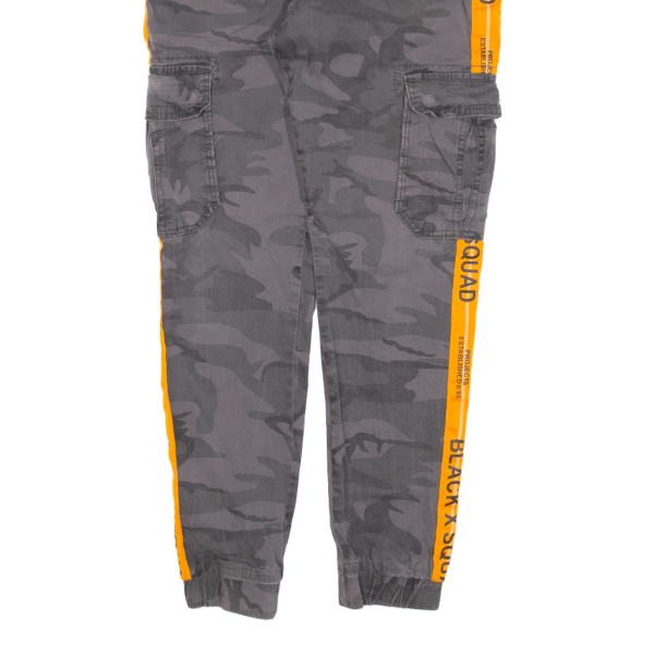 BLACK SQUAD Cargo Camo Womens Trousers Grey Regular Tapered W30 L27 Online Hot Sale