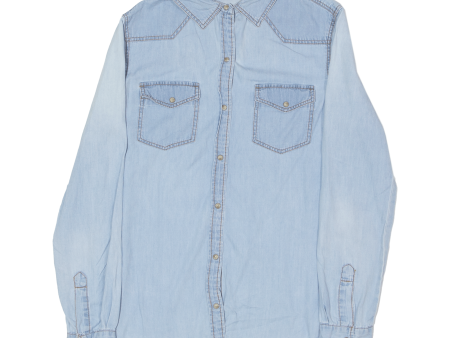 ZARA Womens Denim Shirt Blue Long Sleeve XS For Sale